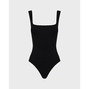 Bondi Born Women's Black Mackinley Square Neck One Piece Swimsuit Large NWOT